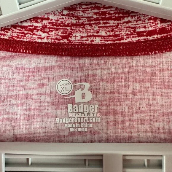 BADGER SPORT WOMEN'S 1/4 ZIP LIGHTWEIGHT PULLOVER IN HEATHERED RED COLOR SIZE XL - Picture 2 of 11